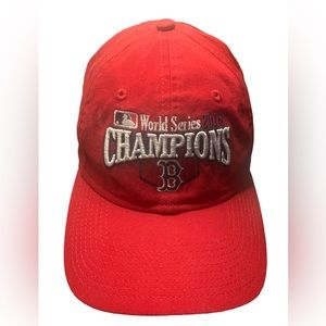 Boston Red Sox 2018 World Series Champions Baseball Cap. White & Blue Embroidery